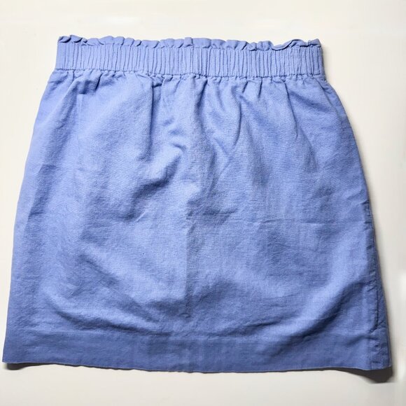 JCrew Pull On Linen Blend Mini Skirt Periwinkle Size 6 - Picture 1 of 6